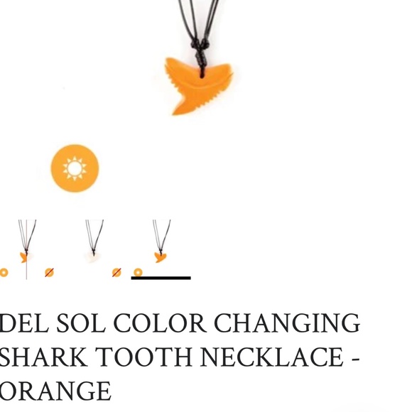 Del Sol New color changing shark tooth necklace ivory to orange in the sun - Picture 4 of 6